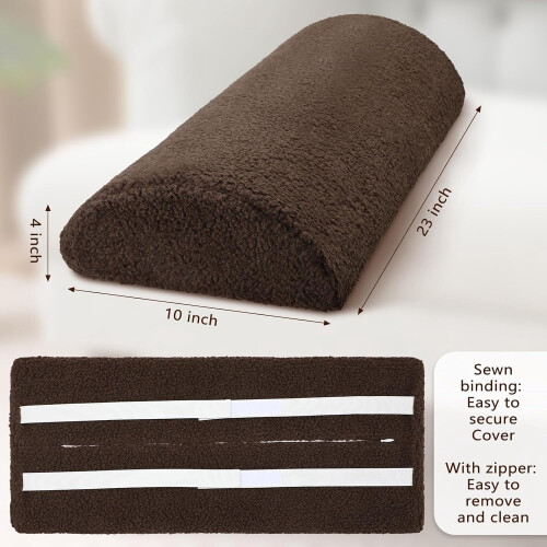 Sherpa Memory Foam Foot Pillow for Recliners – Chocolate, 1
