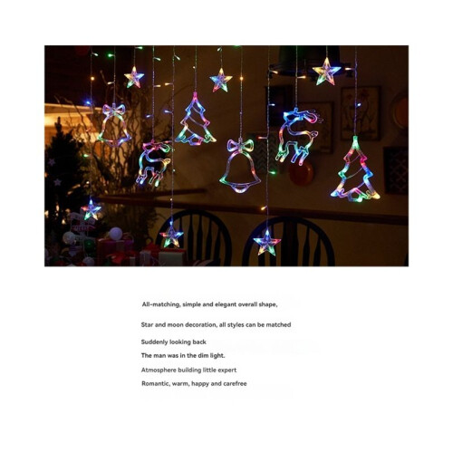 Christmas Moon Star Window Fairy String Lights USB & Battery Powered String Light for Indoor Window Bedroom Multicolor 2