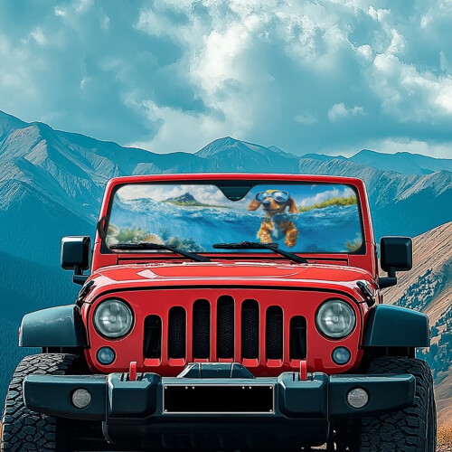 Ocean Beagle Windshield Sun Shade for Jeep Wrangler TJ JK 2