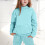 Conjunto infantil de moletom com capuz e calça, manga comprida, cor sólida. 2