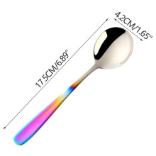 Cuillère à soupe et à dîner en acier inoxydable avec manche plat