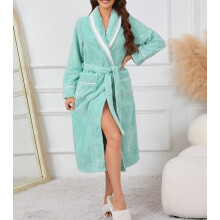 Rochie de noapte din fleece pentru femei, mărime mare, cu decolteu în V și