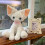 White Floppy Sleeping Dog Plush Toy 40 cm 1