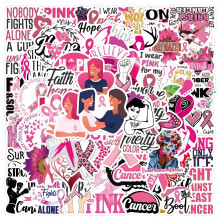 Pink Ribbon Breast Cancer Awareness Stickers Pack