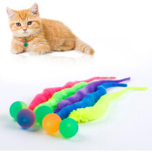 Bouncy Ball Cat Toy with Tail 6 Pieces