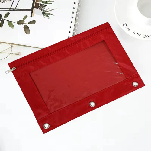 Κασετίνα Oxford Cloth 3-Ring Binder Μεγάλης Χωρητικότητας Κόκκινη