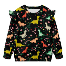 Kids Oversized Candy Dinosaur Sweatshirt Long Sleeve