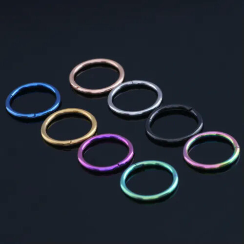Surgical Steel Double Stack Hoop Clicker Nose Ring Purple