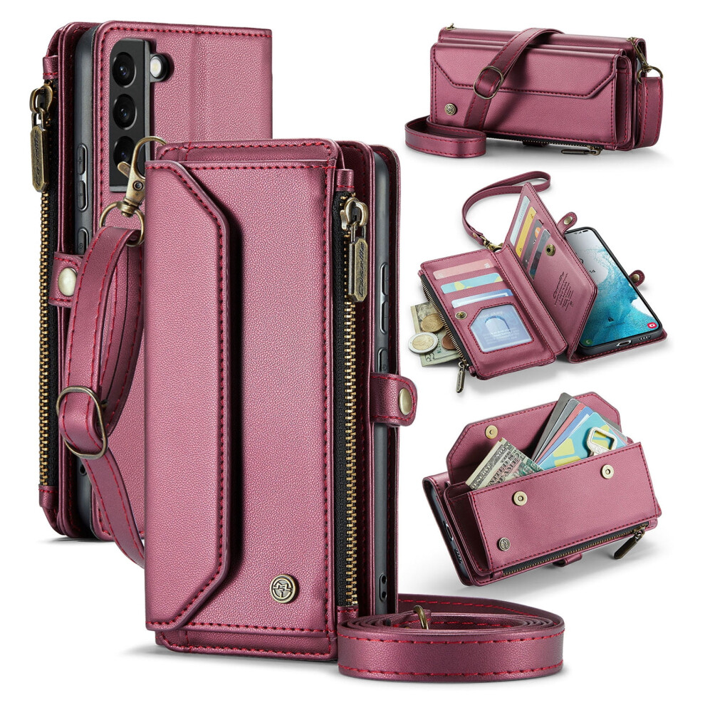 Rfid-Blocking Crossbody Wallet For Samsung Galaxy S22 Plus 9043876474286
