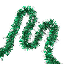 Kerstslinger van glanzende metallic lametta, 1,98 meter