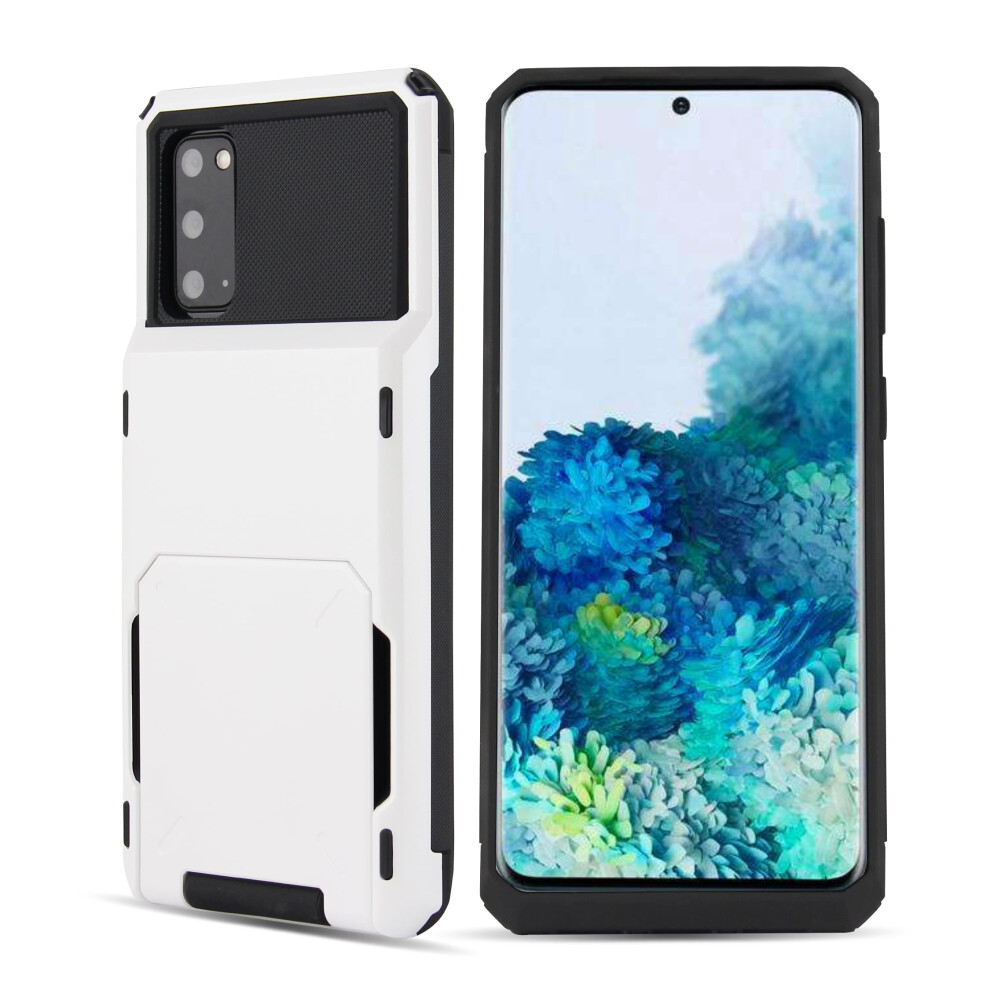 Samsung Galaxy S20 Ultra Wallet Case 5-Slot Rugged White 9455834376134
