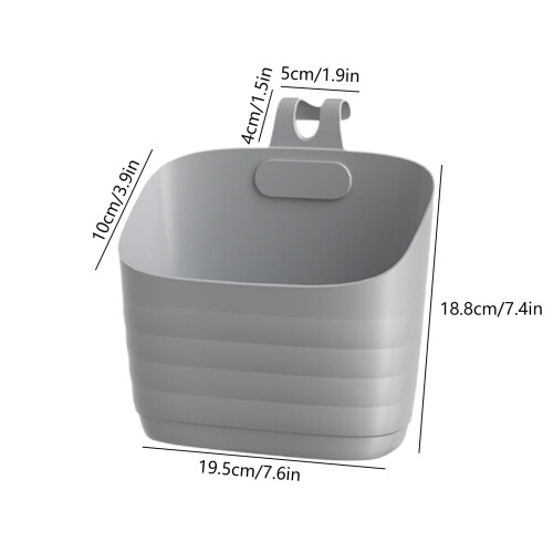 Karymi Wall-Mounted Stackable Storage Basket Gray 2