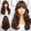 Synthetische lace front pruik, lang, golvend, middenscheiding, 1 stuk 1