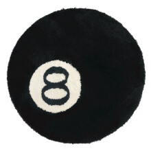 Anti-Skid High-Pile Rug Black 23.6 x 23.6 Inch