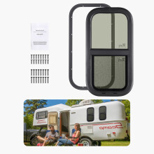 RV Upright Window 12x24 Inch Shaded Sliding with Mesh