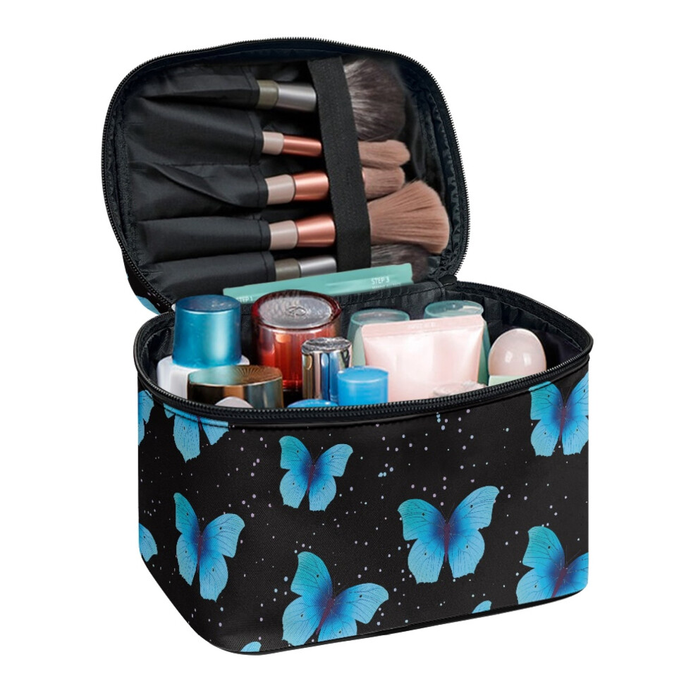 Polyester Cosmetic Brush Case with Zipper and Butterfly
