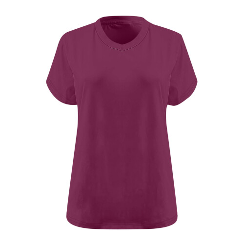Γυναικείο T-shirt με V λαιμόκοψη, κοντό μανίκι, χαλαρή γραμμή S-5X 2