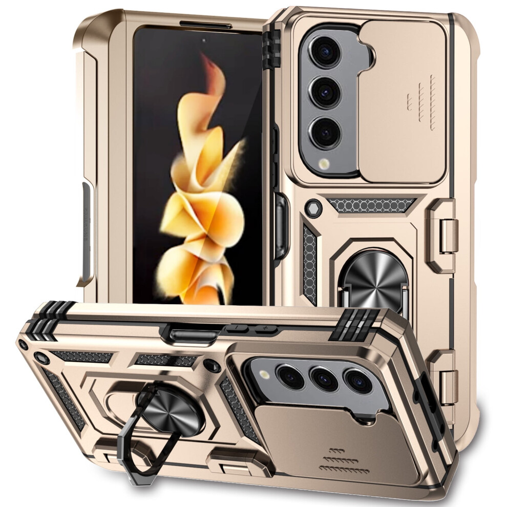 Galaxy Z Fold 5 Armor Case With Kickstand Slide Lens Cover 9043876477157