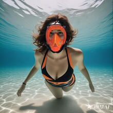 Uba Dykutrustning Helmask med snorkel och 180 panoramautsikt