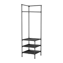 Freestanding Coat Rack with 2 Shelves for Entryway