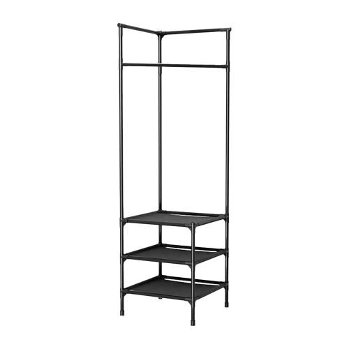 Freestanding Coat Rack with 2 Shelves for Entryway