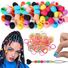 Silicone Hair Braiding Beads for Kids 50 pcs