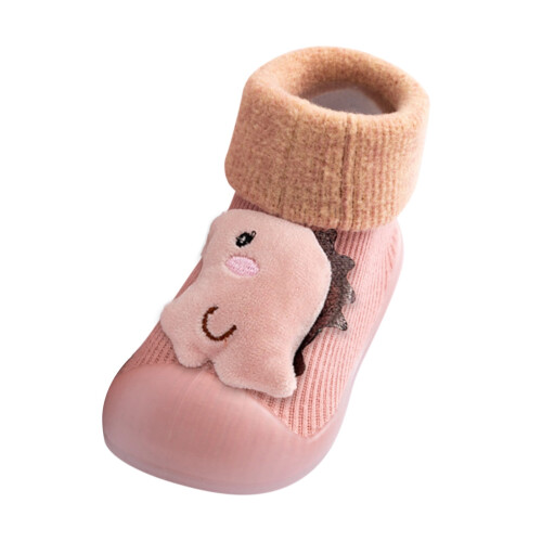 Kinderslippers van patchworkbreisel met zachte zool, roze, maat 5.5 1