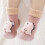Kinderslippers van patchworkbreisel met zachte zool, roze, maat 5.5 7