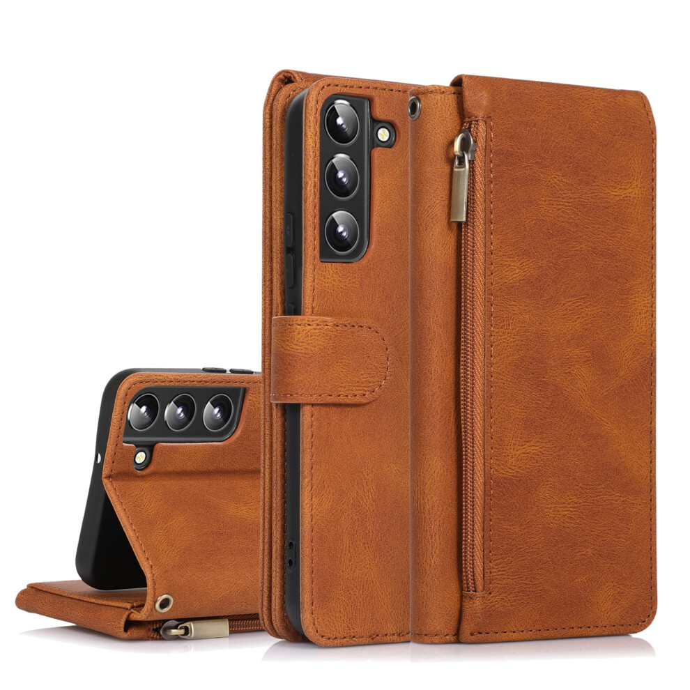 Pu Leather Flip Wallet Case With Zipper Pocket And Stand 9180333325610