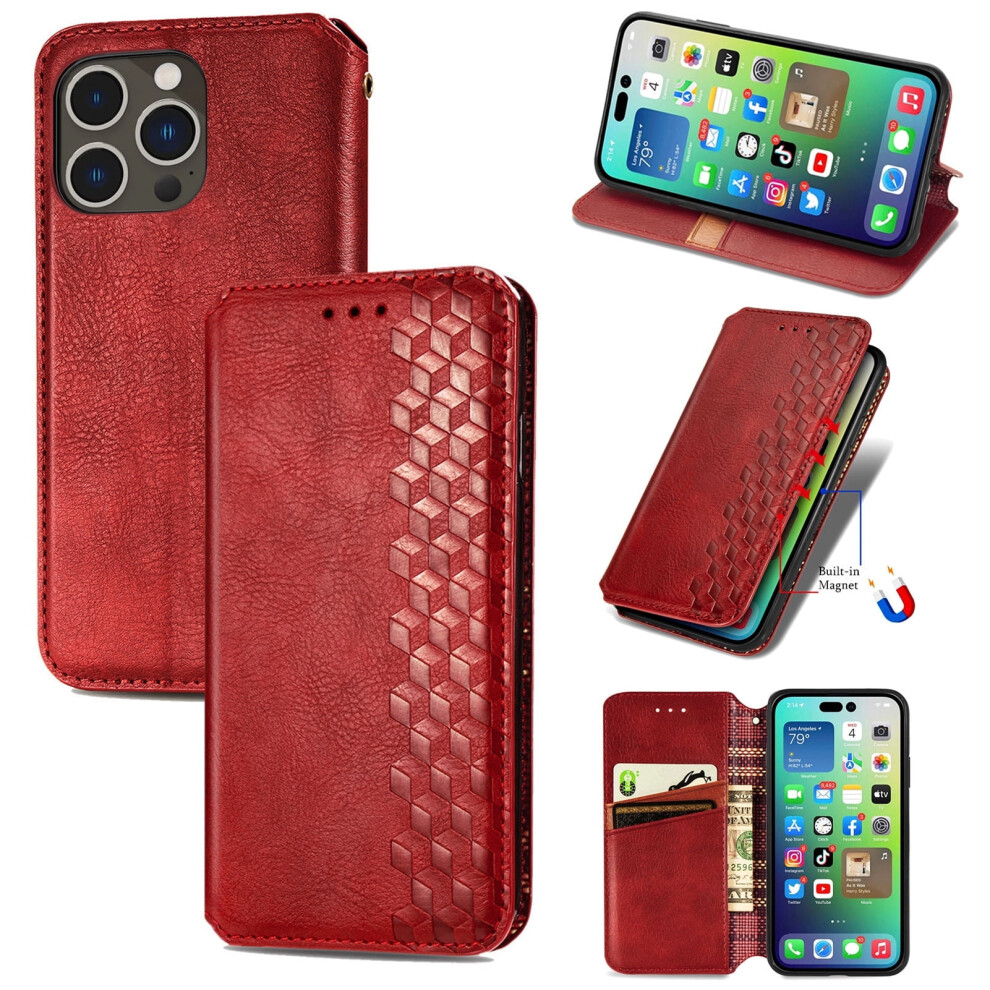 Iphone 15 Pu Leather Wallet Case With Card Holder And 9180333336098