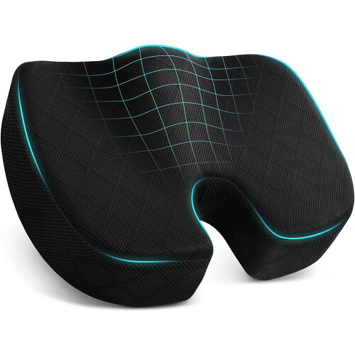Non-Slip Memory Foam Seat Cushion Black