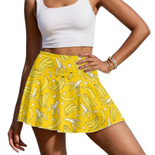 Women's tennis skirt with built-in shorts, breathable, mini