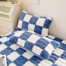 Milk Velvet Checkered Pillow Cover Fuzzy Flannel 2 pcs