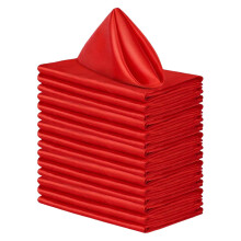 Satins Napkins Square Red 10 Pieces