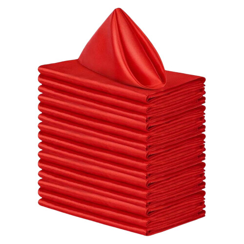Satins Napkins Square Red 10 Pieces
