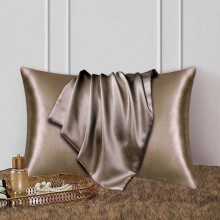 Taie d'oreiller en satin pour cheveux et peau, format standard 51 x 66 cm