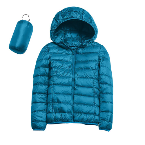 Damen-Daunenjacke, blau, Größe M, packbar 1