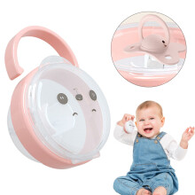 Baby Pacifier Case BPA-Free with Handle and Cover Pink