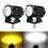 Motorcycle LED Spot Light Dual Color Yellow White 2 pcs 12V 1