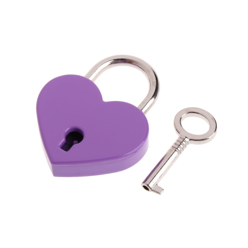 Vintage Heart-Shaped Metal Padlock With Key 9128909431945