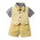 Set costum de vară bej pentru copii mici, 3 piese 8