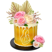 Boho Cake Topper Artificial Ginkgo Palm Leaves 1 Piece