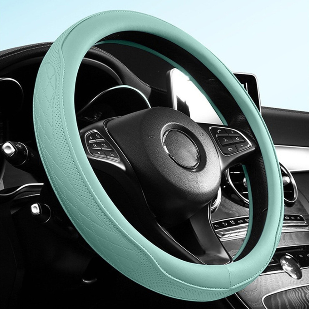 Steering Wheel Cover Anti-Slip Leather 14.96-Inch 9085618578876