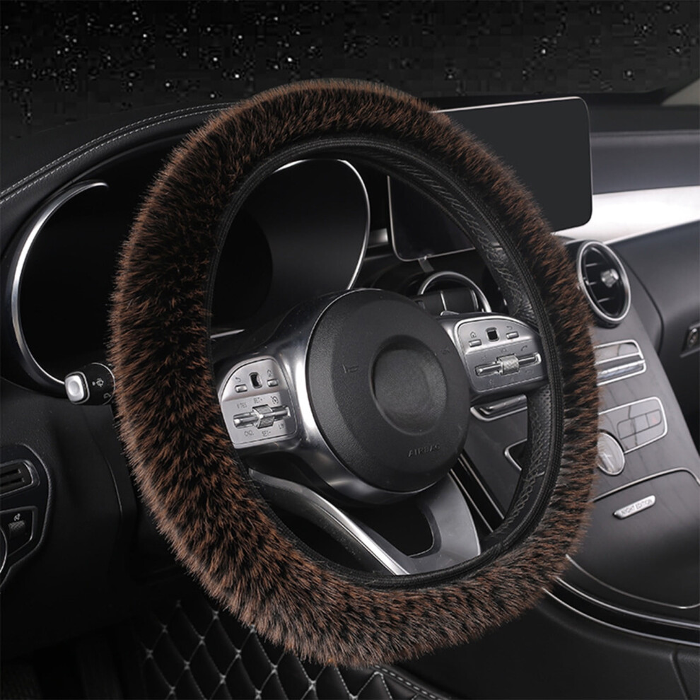 Car Steering Wheel Cover Winter Plush Slip-Resistant D-Type 9128909424398