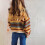 Women's Rainbow Striped Cable Knit Sweater 3