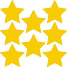Yellow Star Decal Stickers Gloss Finish 6.5 Inch Pack of 8