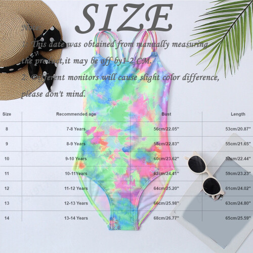 Ολόσωμο μαγιό tie-dye για κορίτσια, μέγεθος 7-8 ετών 1