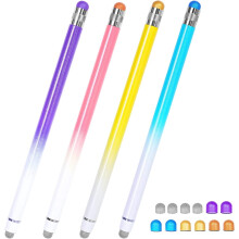 Styluspennen voor touchscreen (4 stuks), gevoelige capacitieve stylus 2-in-1 touchscreenpen met 12 extra punten
