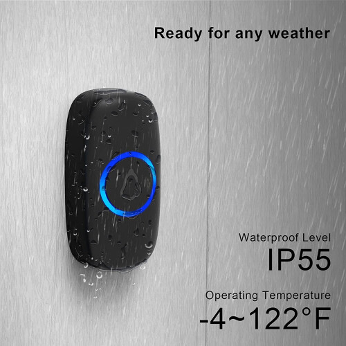 Wireless Doorbell Black M520+F55 58 Chimes 1000Ft Range 2