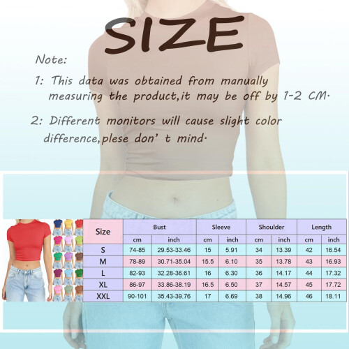 Dam Basic Crop Top Kortärmad Enfärgad T-shirt 2